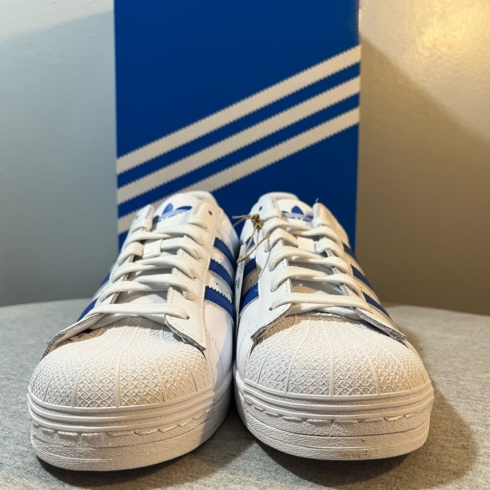 Adidas Superstar Cloud White Blue  Casual Sneakers Men's Shoe Size 10 IG9368​​ - Picture 2 of 12